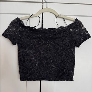 Windsor Black Lace Off-Shoulder Top